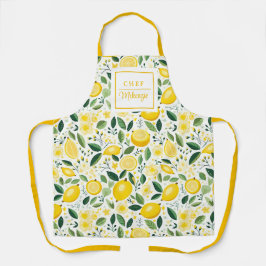 Personalisierte Wasserfarbe Lemon Koch Frauen Schürze
