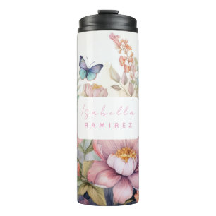 Personalisierte Wasserfarbe mit Name Thermosbecher