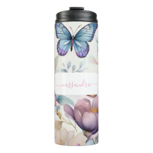Personalisierte Wasserfarbe mit Name Thermosbecher