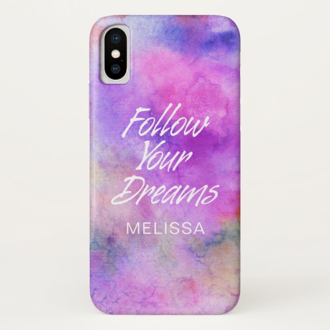 Personalisierte Wasserfarbe Traumhafte Aussicht Case-Mate iPhone Hülle (Rückseite)