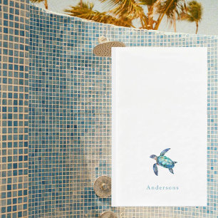 Personalisierte Wasserfarbe Tropische Meeresschild Serviette