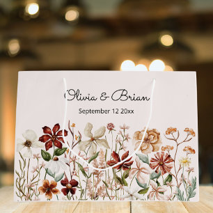 Personalisierte Wasserfarbe Vintage Wildblume Wies Große Geschenktüte