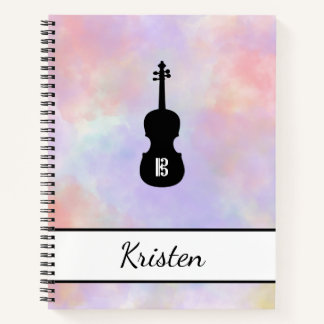 Personalisierte Wasserfarbe Viola Alto Clef (groß) Notizbuch