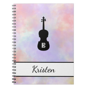 Personalisierte Wasserfarbe Viola Alto Clef (Mitte Notizblock