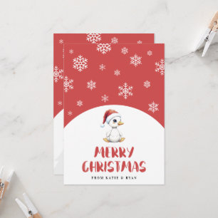 Personalisierte Wasserfarbe Weihnachtsgans Ente Karte