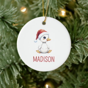 Personalisierte Wasserfarbe Weihnachtsgans Ente Keramik Ornament
