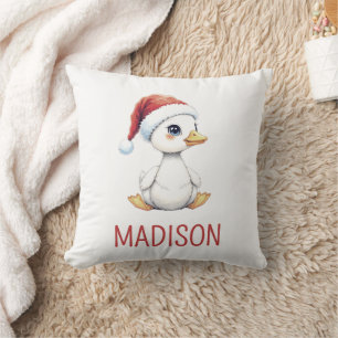 Personalisierte Wasserfarbe Weihnachtsgans Ente Kissen