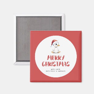 Personalisierte Wasserfarbe Weihnachtsgans Ente Magnet