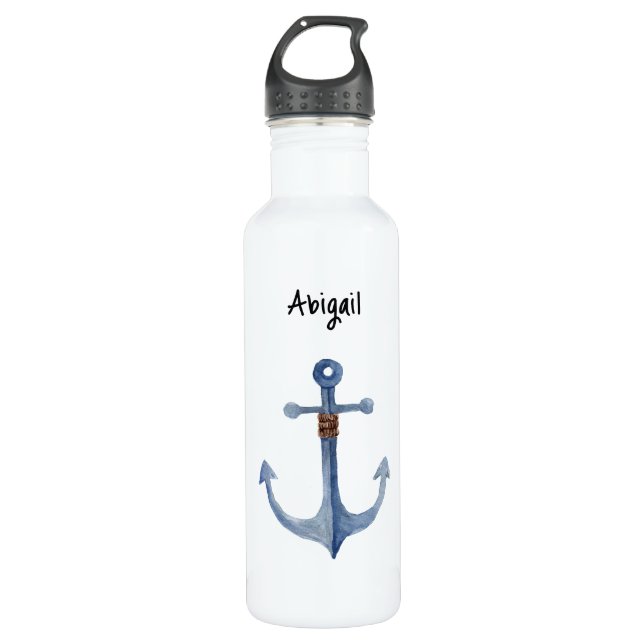 Personalisierte Wasserfarben Ankerflasche Edelstahlflasche (Vorderseite)