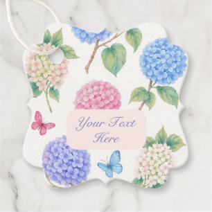 Personalisierte Wasserfarben-Hydrangea-Geschenkmar Geschenkanhänger