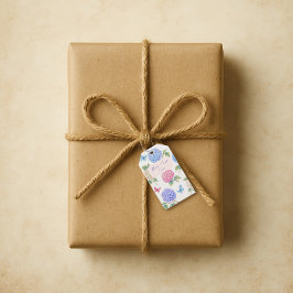 Personalisierte Wasserfarben-Hydrangea-Geschenkmar Geschenkanhänger