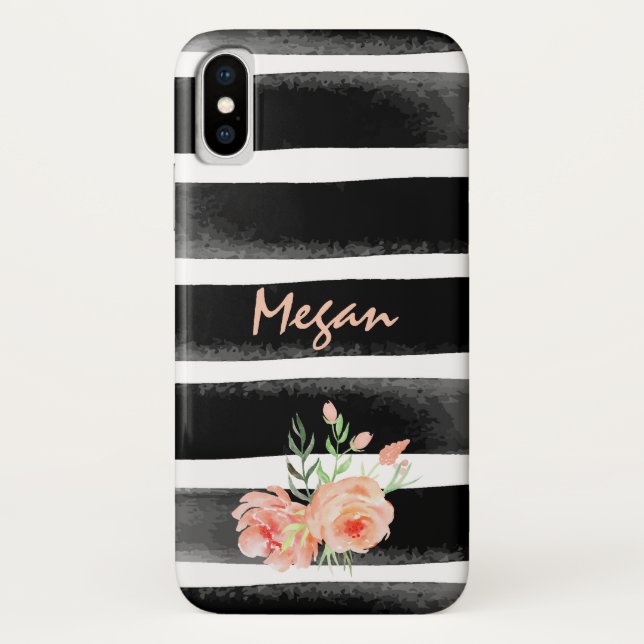 Personalisierte Wasserfarben Streifen Case-Mate iPhone Hülle (Rückseite)