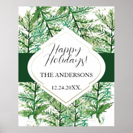 Personalisierte Wasserfarbenbaum Poster