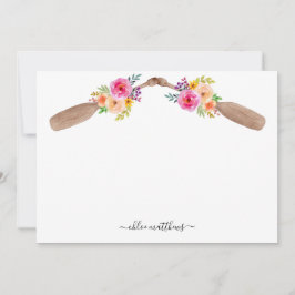 Personalisierte Wasserfarbenflorpaddel Mitteilungskarte