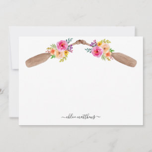 Personalisierte Wasserfarbenflorpaddel Mitteilungskarte
