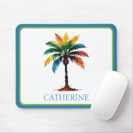 Personalisierte Wasserfarbenpalme Mousepad