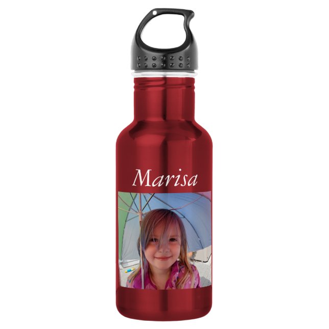 Personalisierte Wasserflasche, Bild hinzufügen! Edelstahlflasche (Vorderseite)