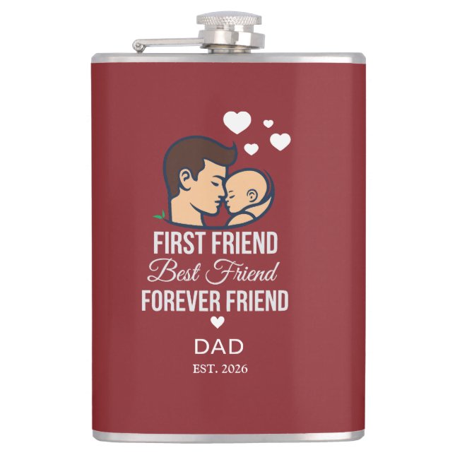 Personalisierte Wasserflasche für den Vater Flachmann (Vorderseite)