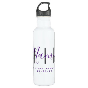 Personalisierte Wasserflasche für die Braut HAMbyW Edelstahlflasche