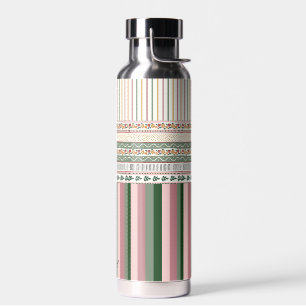 Personalisierte Wasserflasche mit Blumendesign und Trinkflasche