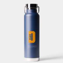 Personalisierte Wasserflaschen, Blau und Orange Re