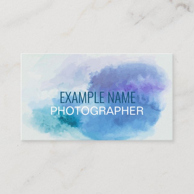 Personalisierte "Watercolor Splash" (Amerikanisch) Visitenkarte (Vorderseite)