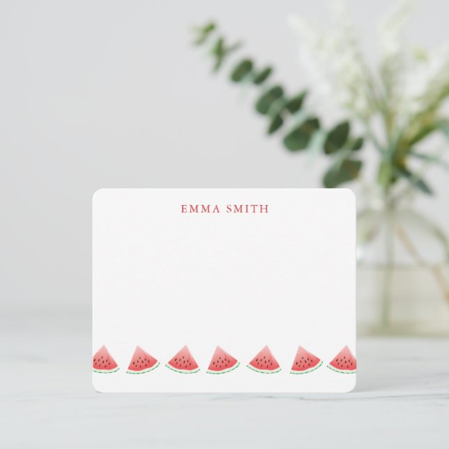 Personalisierte Watermelon-Karte Mitteilungskarte (Stehend Vorderseite)