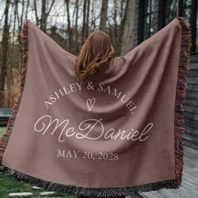 Personalisierte webte Jubiläumsdecke als Geschenk  Decke (Custom Wedding Anniversary Blanket for Newlyweds, Couple’s Woven Blanket Romantic Gift for Bride)