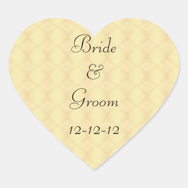 PERSONALISIERTE WEDD-ENVELOPE HERZ-SIEGEL-STICKER Herz-Aufkleber (Vorderseite)