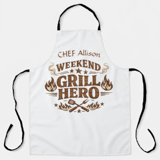 Personalisierte Weekend Grill Hero BBQ-Schürze | B Schürze