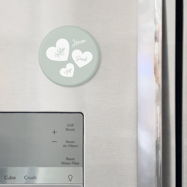 Personalisierte weiche grüne blaue Mutter Herz Magnet (In Situ (Kühlschrank))