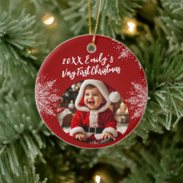 Personalisierte Weihnachten Add Foto Schneeflocken Keramik Ornament