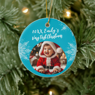 Personalisierte Weihnachten Add Foto Schneeflocken Keramik Ornament