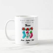 Personalisierte Weihnachten als Familie von drei