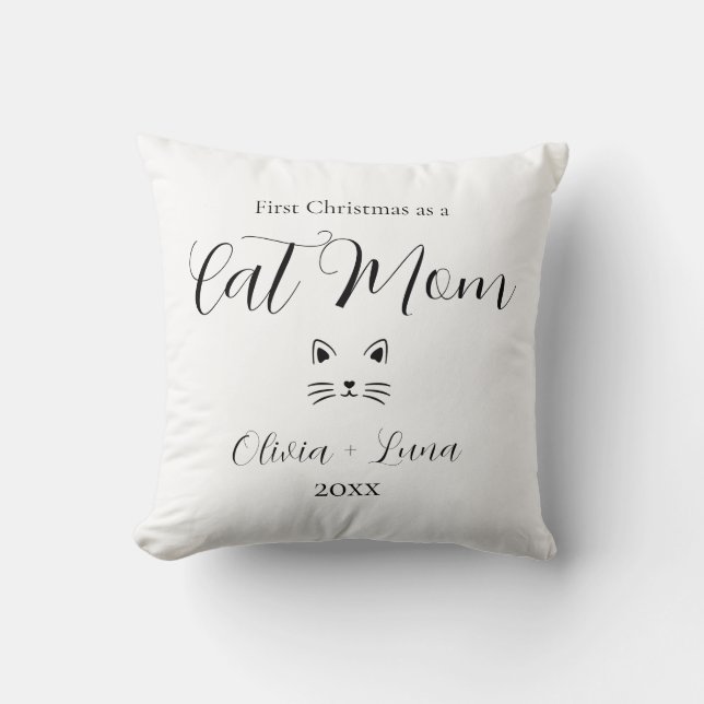 Personalisierte Weihnachten als Katzengeschenk Mam Kissen (Vorderseite)