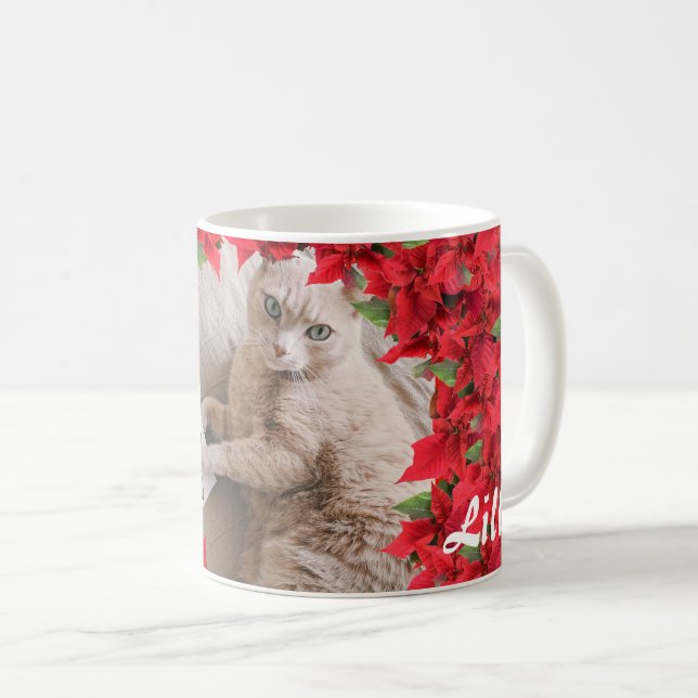 Personalisierte Weihnachten für Haustiere im Foto Kaffeetasse (VorderseiteRechts)