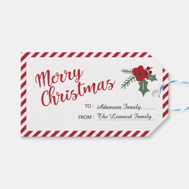 Personalisierte Weihnachten Geschenkanhänger (Vorderseite (Horizontal))