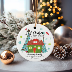 Personalisierte Weihnachten in einem neuen Zuhause Keramik Ornament