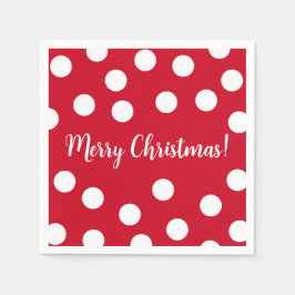 Personalisierte Weihnachten in Rot und Weiß Serviette