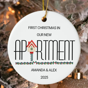 Personalisierte Weihnachten in unserer neuen Wohnu Keramik Ornament
