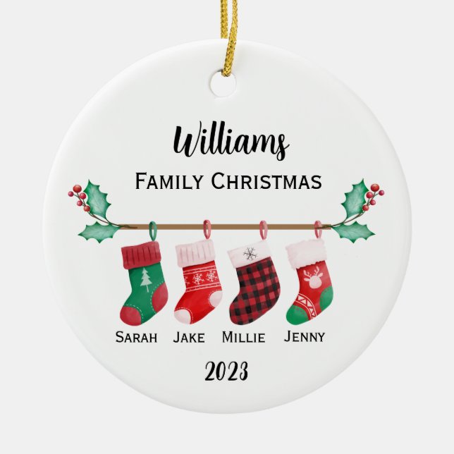 Personalisierte Weihnachten Keramik Ornament (Vorne)