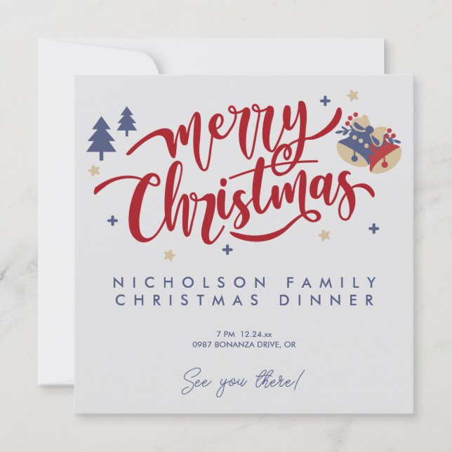 Personalisierte Weihnachten mit Foto Einladung (Vorderseite)