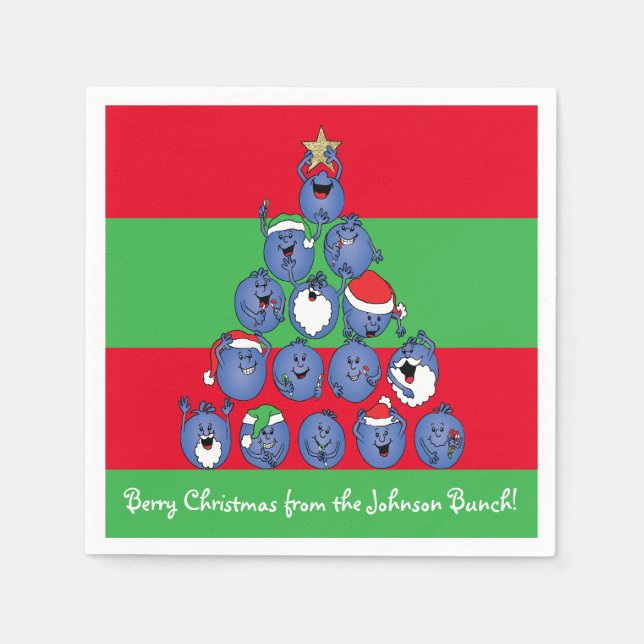Personalisierte Weihnachten Napkins "Berry Christm Serviette (Vorderseite)