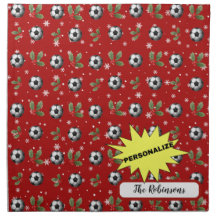 Personalisierte Weihnachten Napkins Fußball Weihna