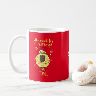Personalisierte Weihnachten Niedliche Schafe Liebe Kaffeetasse