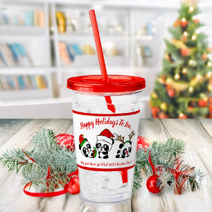 Personalisierte Weihnachten Pandas Acryltrinkbecher