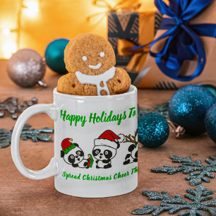 Personalisierte Weihnachten Pandas Kaffeetasse