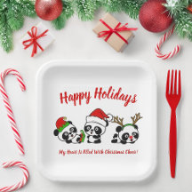 Personalisierte Weihnachten Pandas