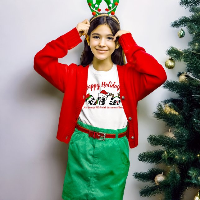 Personalisierte Weihnachten Pandas T-Shirt (Von Creator hochgeladen)