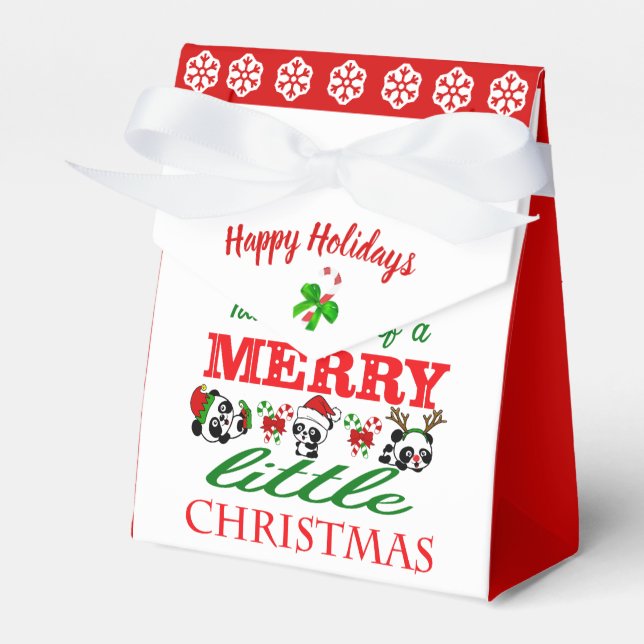 Personalisierte Weihnachten Pandas Weihnachten Geschenkschachtel (Vorderseite)
